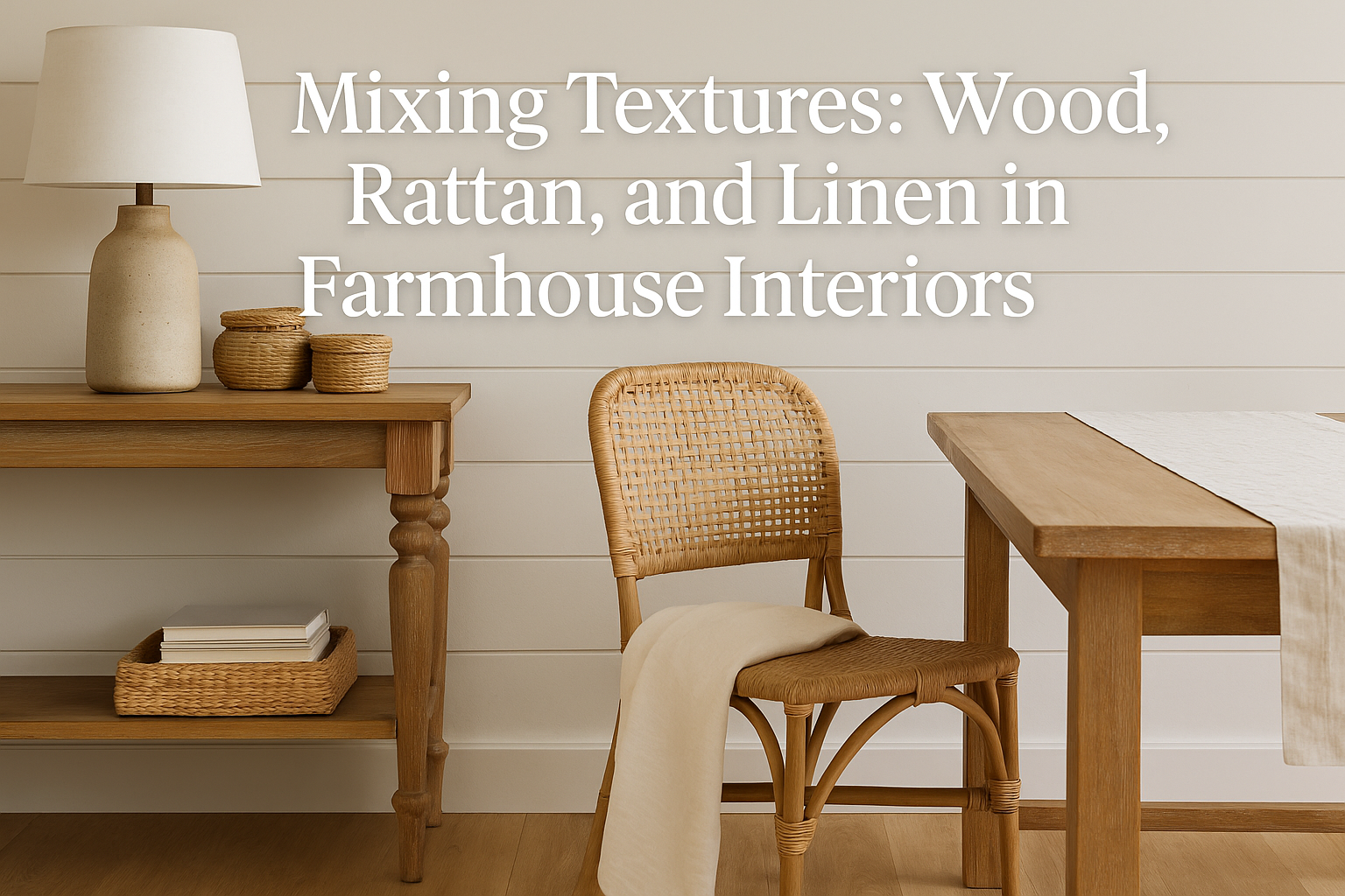Mixing Textures: Wood, Rattan, and Linen in Farmhouse Interiors
