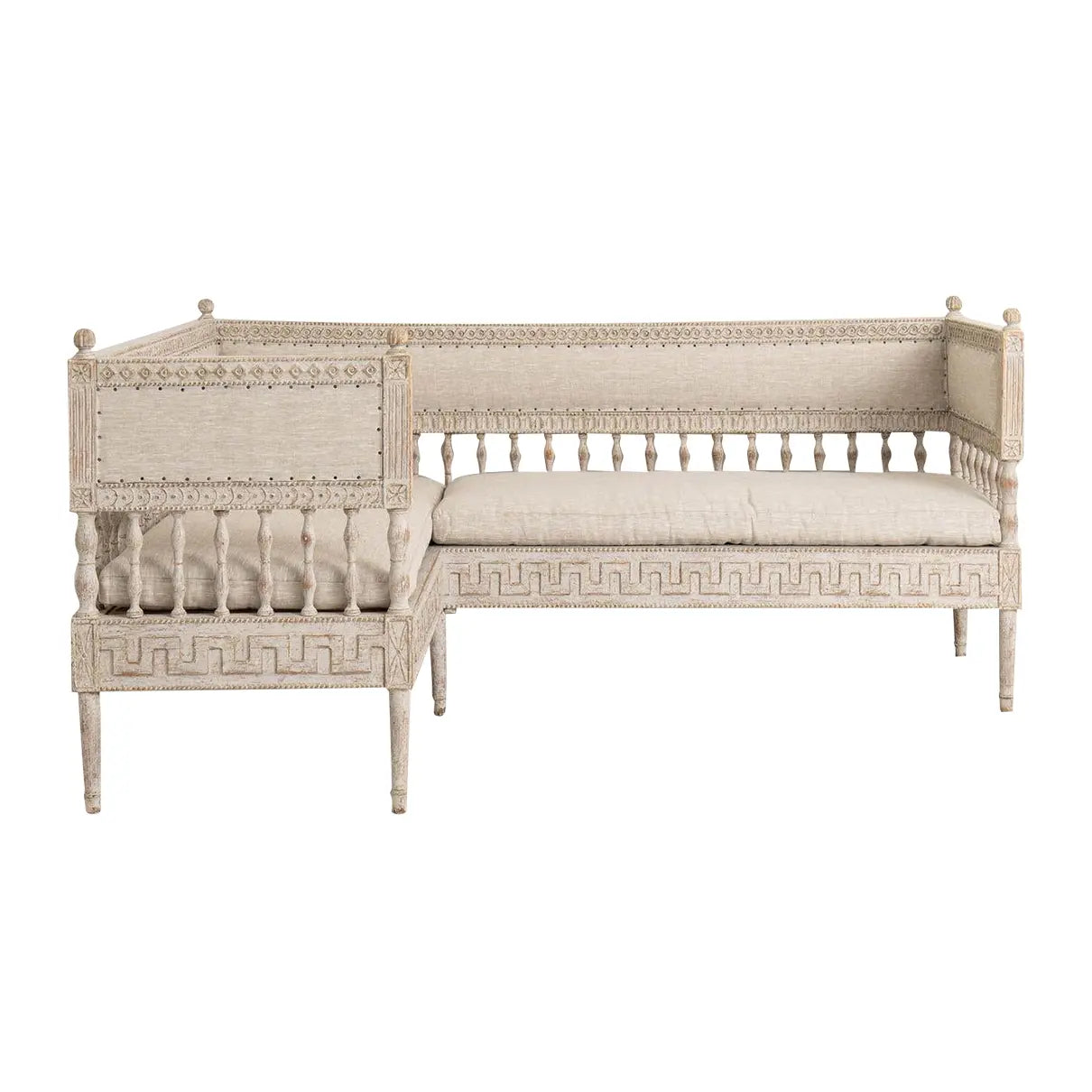 Hand carved Banquette Sofa with Natural Color