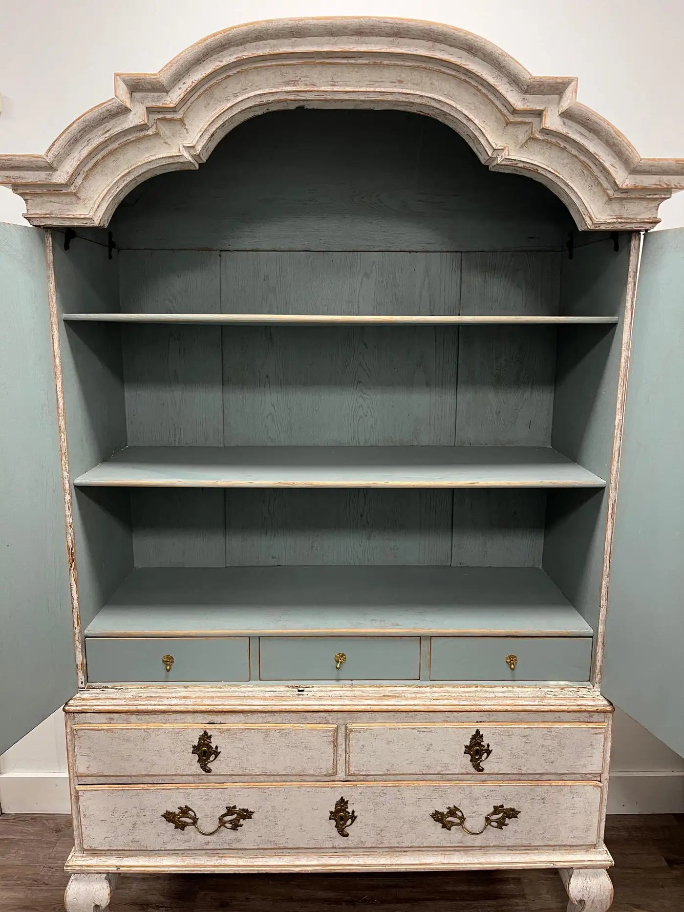 Rustic Two Door Grey Wooden Cupboard