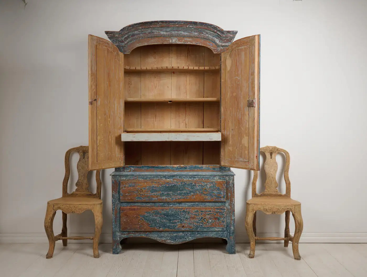 Genuine Antique Swedish Folk Art Cabinet