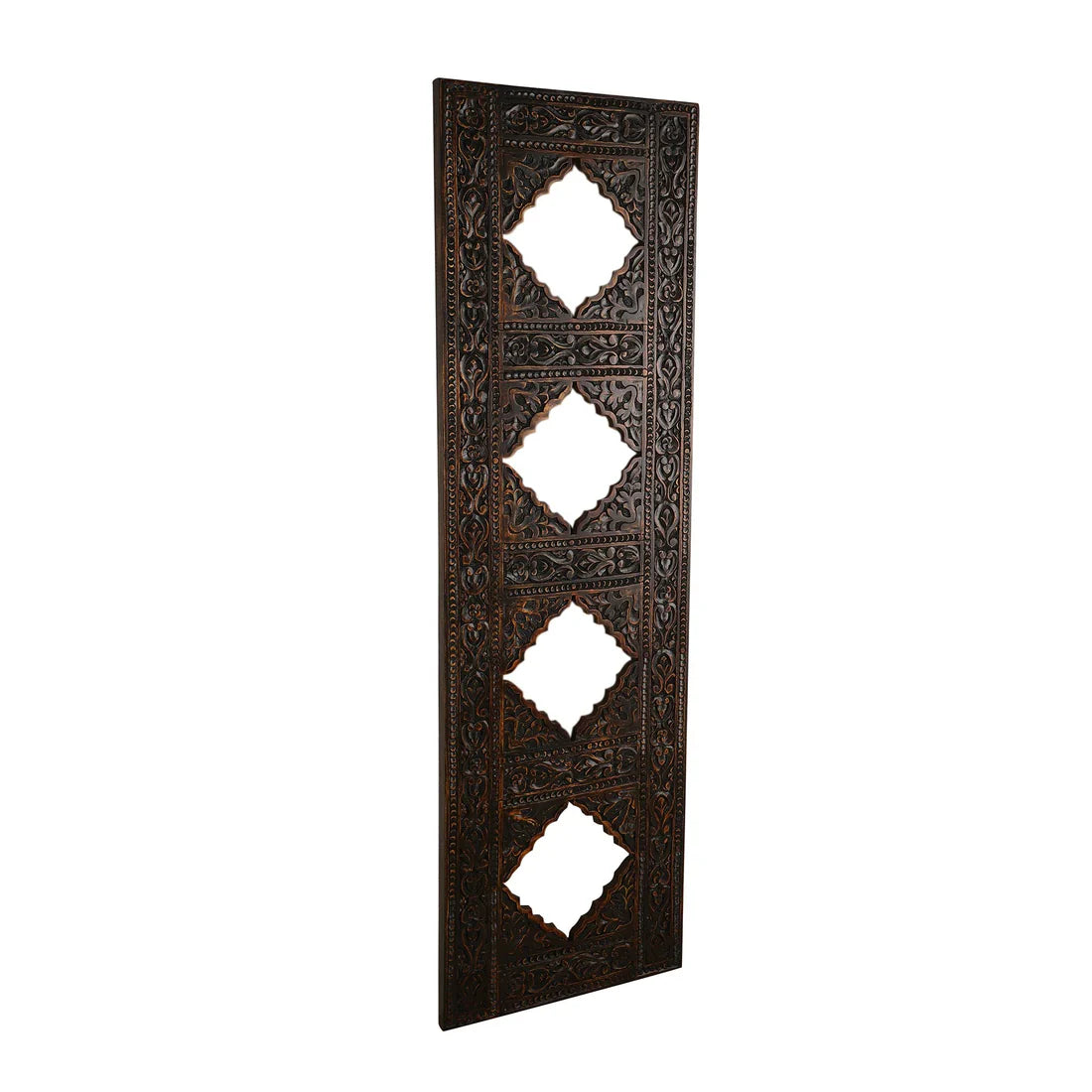 Hand Carved Black Wall Mirror Jharokha