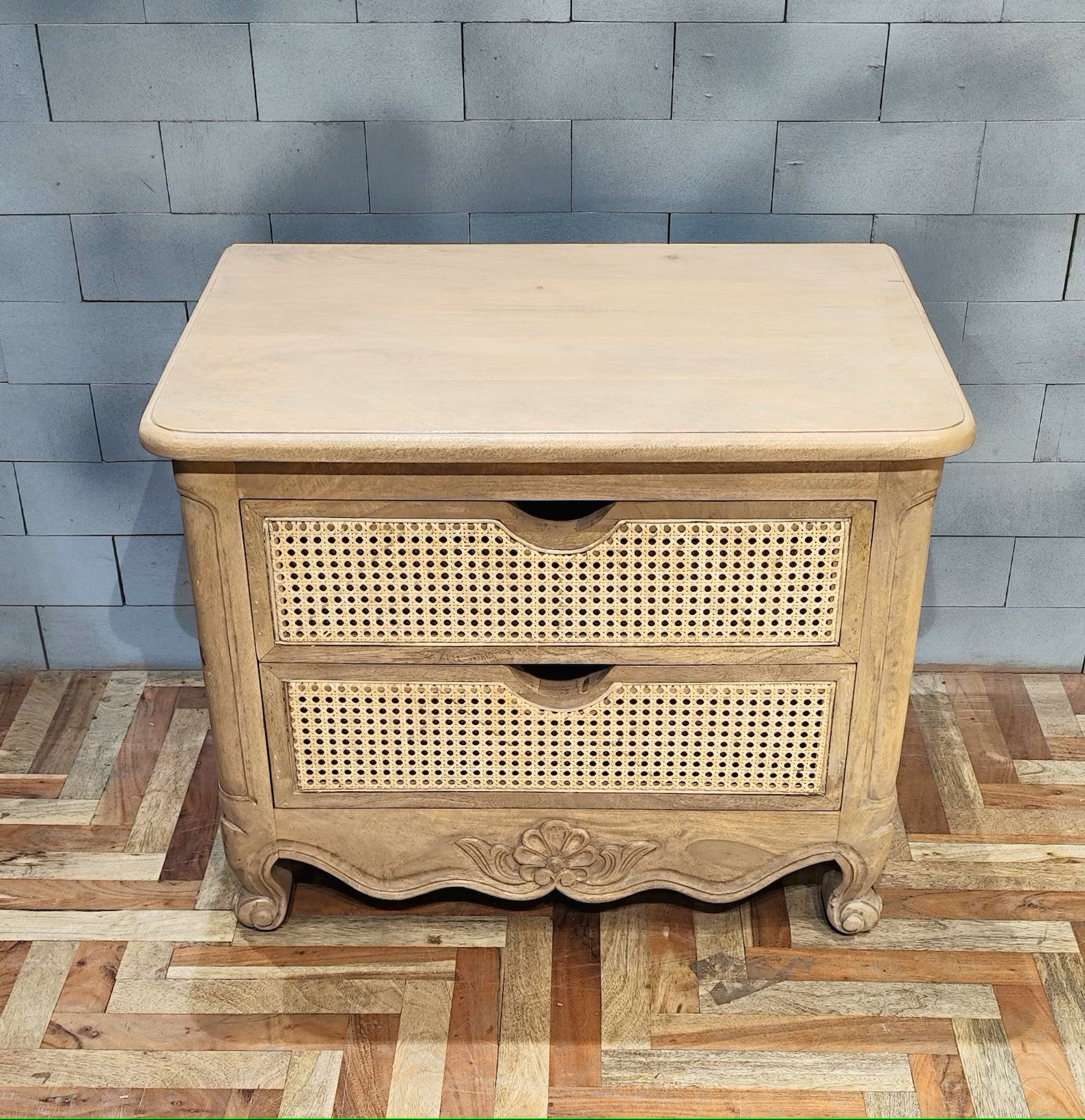 Carved Bedside Drawer Table