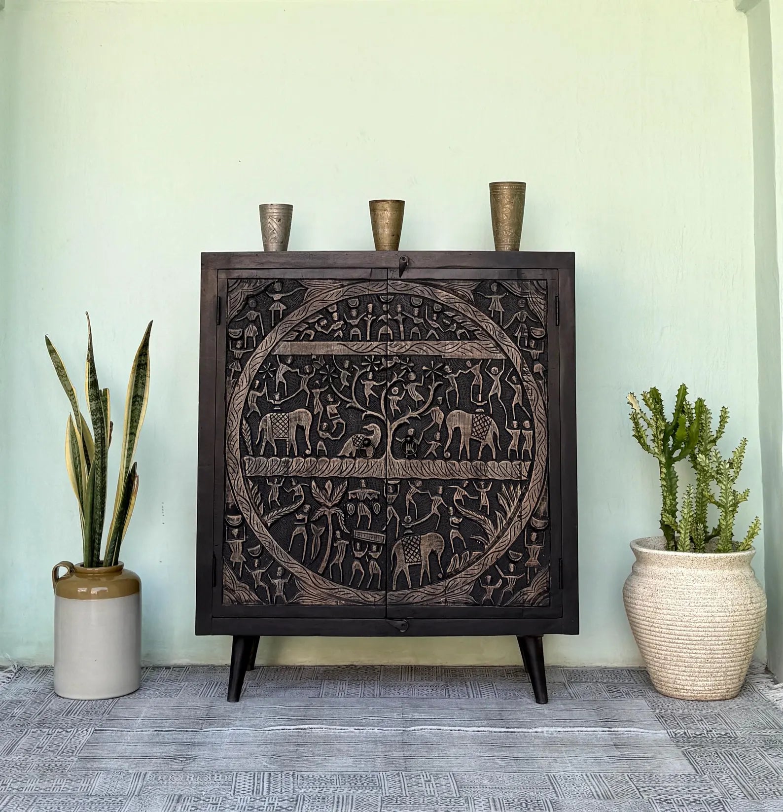 Warli tribal art Cabinet