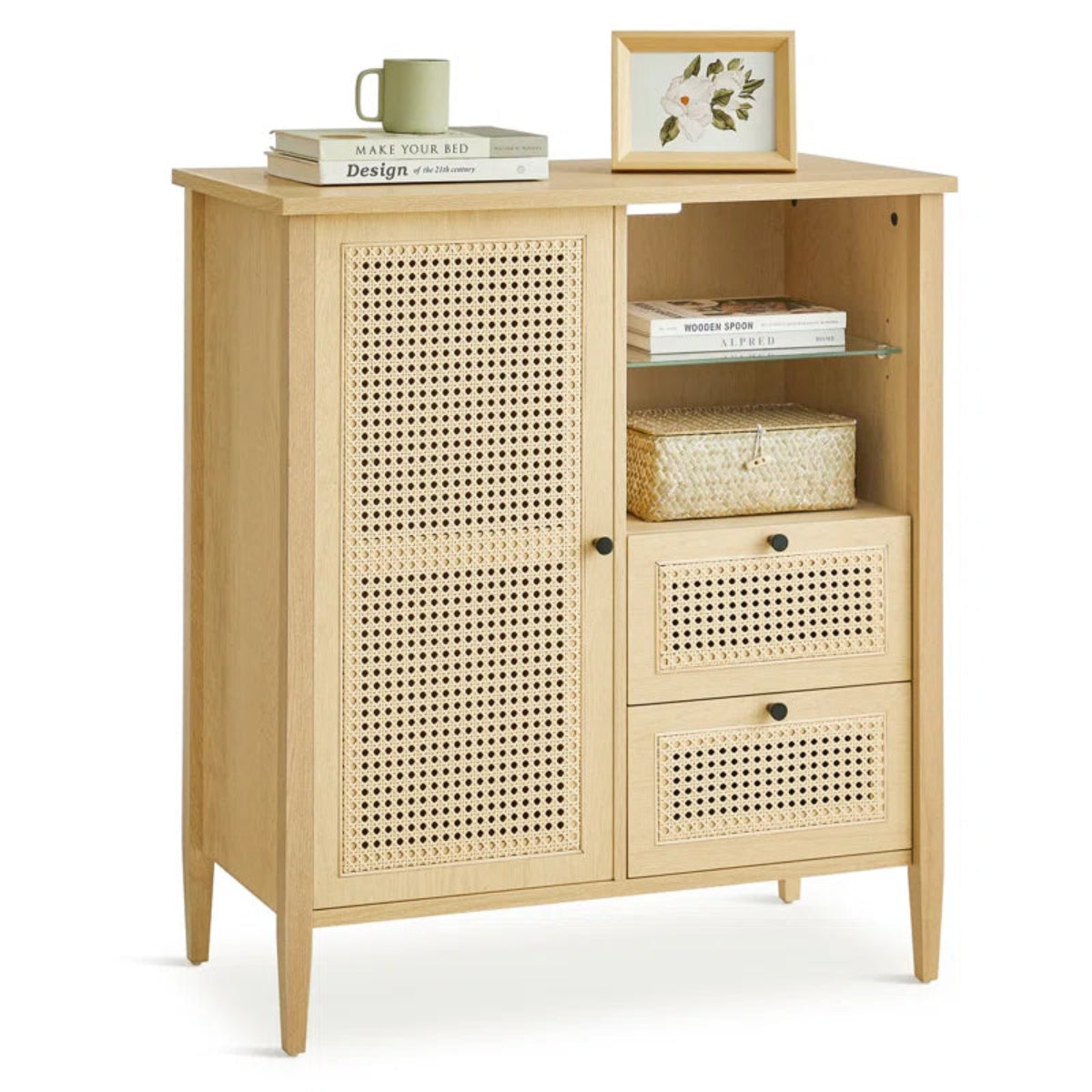 Cane Designer Handmade Natural Color Cabinet